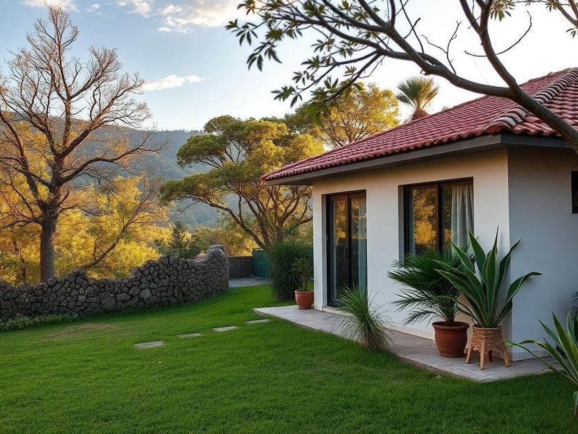 Consultor imobiliário apoiando casal diverso na compra de imóveis em São Pedro da Aldeia, com natureza ao fundo.