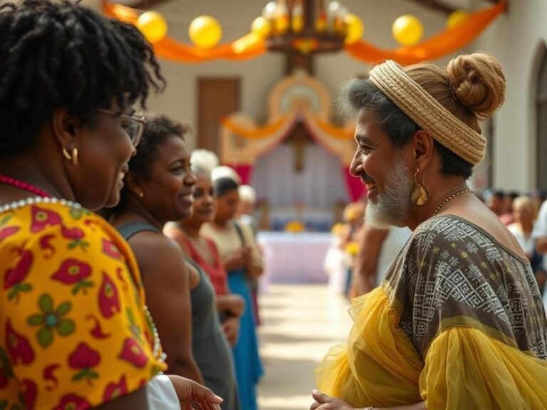 Moradores participando de evento comunitário em São Pedro, mostrando a importância da interação local.