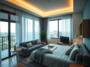 Morador personalizando apartamento no Brisas com decoração única e acolhedora, refletindo estilo pessoal.