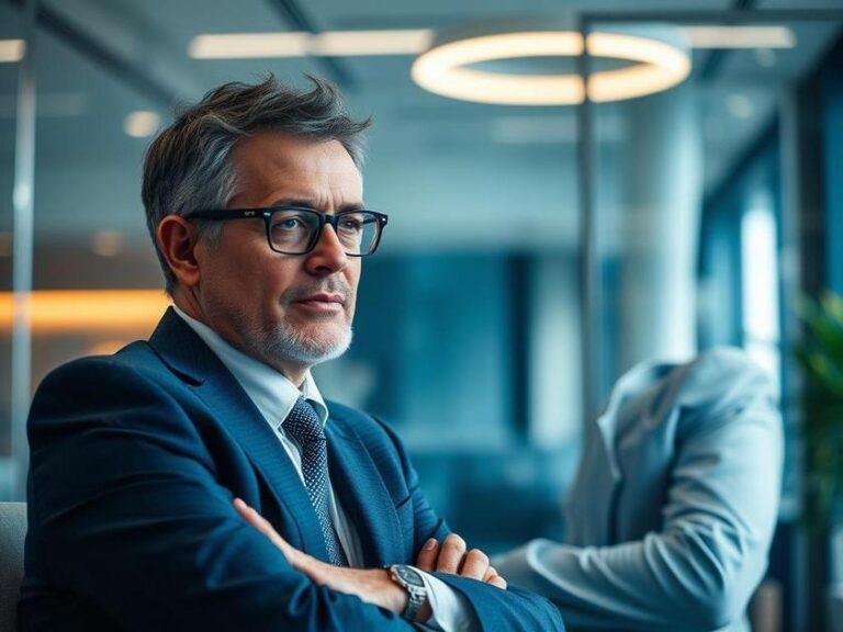 Cliente e advogado revisando ficha técnica de imóvel em escritório moderno, destacando a importância dos detalhes na compra.