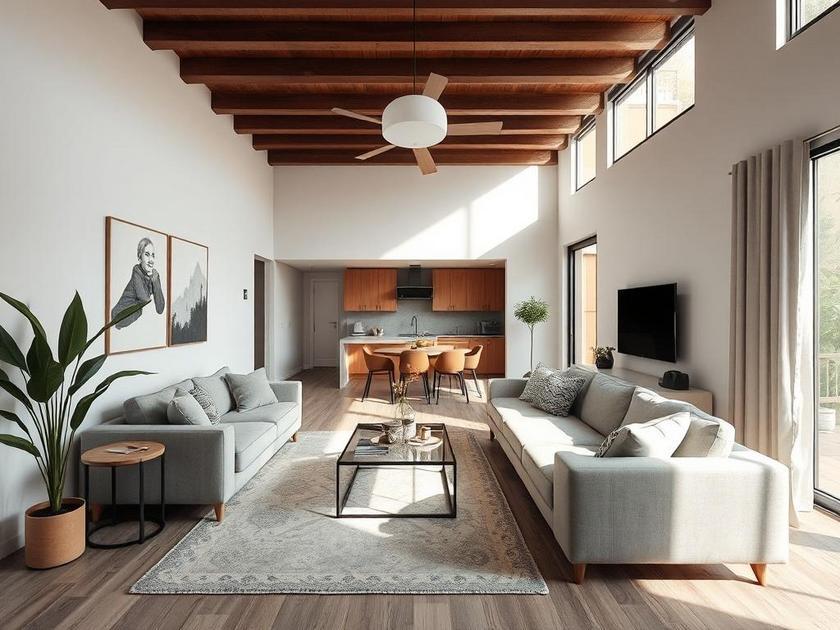 Casal diversificado e corretor de imóveis avaliando apartamento em São Pedro da Aldeia, destacando o mercado imobiliário.